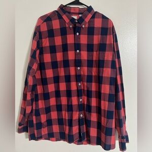 ROWM Mens button up shirt XL Plaid 100% Cotton